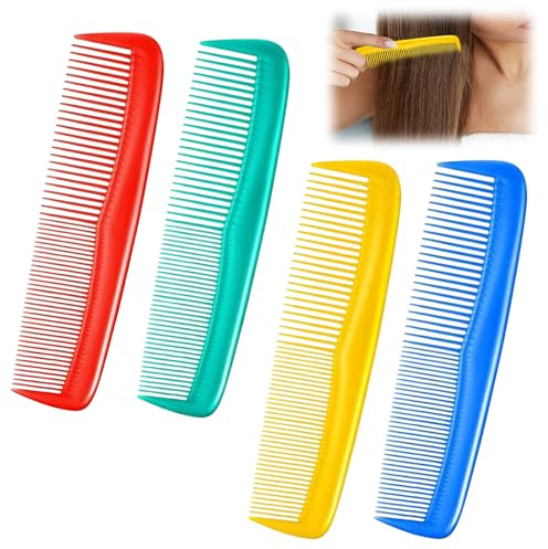 Hair Combs - Plastic Pocket Combs Fine Dressing Comb (4 Color) | For styling, detangling, parting and daily hair care. Suitable for all hair types.