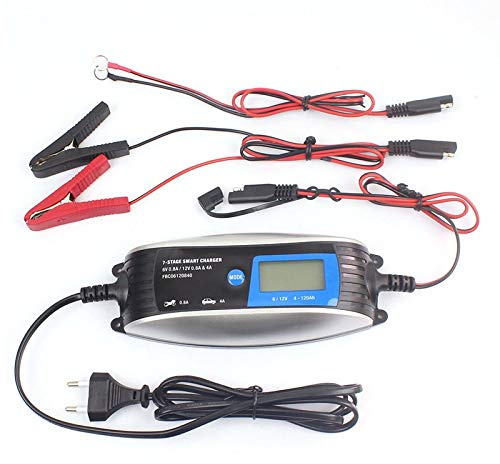 Intelligent bilbatteriladdare 6 V/12 V 0,8 A 4 A motorcykelplugg bilbatteriladdare 7-stegs automatisk smart vattentät