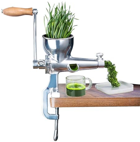 XILANSHMAO Spremiagrumi Manuale per Erba di Grano in Acciaio Inossidabile 304 A Manovella, Estrattore Portatile per Frutta E Verdura, Cavolo Riccio, Spinaci, Melagrana.