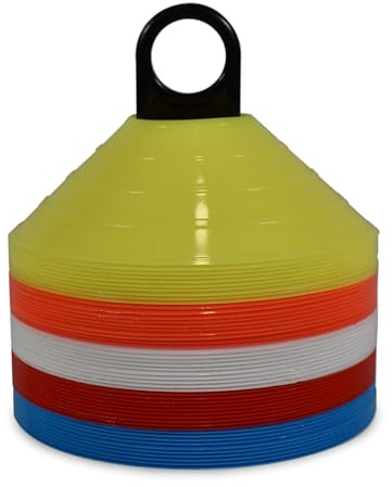 Hy-Pro Training Cones - Football Training Equipment with Carry Bag - Multi-Coloured Football Cones for Sports Drills, Agility & Outdoor Practice
