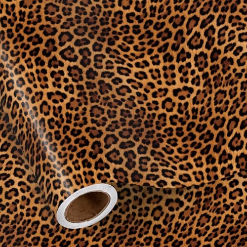 RUSPEPA Mini presentpapper med leopardtryck, 43,2 cm x 5 m, afrikansk safari, leopard, perfekt för barnkalas, djurparksfester, djurtema, semester