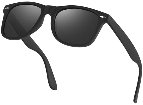 Aullwyr Occhiali da Sole Polarizzati per Uomo e Donna - Design Quadrato Retrò con Protezione UV400 per Guida e Uso Quotidiano
