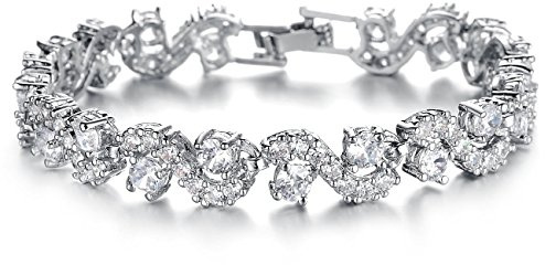 Crystalline Azuria Tennisarmband Vit Zirkoniumkristaller 18ct Vit Guldpläterad för Kvinnor och Flickor