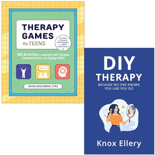 Therapy Games for Teens By Kevin Gruzewski & DIY Therapy Because No One Knows You Like You Do By Knox Ellery 2 Books Collection Set