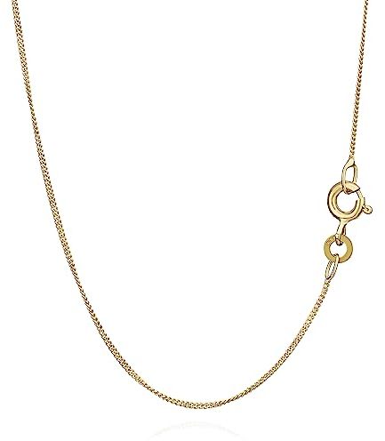 NKlaus 45cm Panzerkette 333 Gelbgold 8 Karat elegante Halskette filigrante Breite 0,8mm Collier 1g federleicht 8808