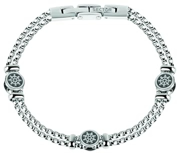 Sector Jewels SADQ34 Bracciale da uomo in acciaio inox inossidabile, 22 cm, senza gemme, 22 centimeters