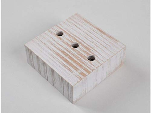 ROSONE QUADRATO IN LEGNO BIANCO 3 FORI