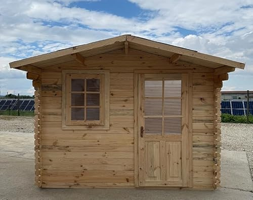 CABEX CO. S.r.l. - Casetta Ricovero Attrezzi da Giardino in Legno, Sistema Block House, Doghe Spessore 28 mm. Modello [BLOC25x25/28]