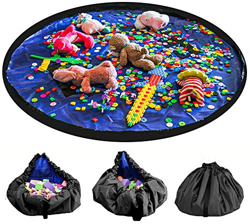 ProLeo Kinder Aufräumsack, Aufbewahrung Matte Tasche für Kinder Spielmatte Sack von Kordelzug mit Kappe wie Reisetasche als Geschenk