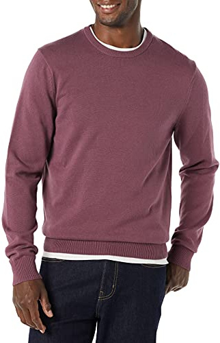 Amazon Essentials Suéter de cuello redondo para hombre (disponible en tallas grandes y altas), ciruela, talla M
