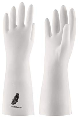 BESTonZON 1 Paar Eschirrspülhandschuhe Weiß , Weisse Gummihandschuhe, Latex Reinigungshandschuhe, Dünne Spülhandschuhe Haushaltshandschuhe Weisse Spülhandschuhe Reinigungshandschuhe WC