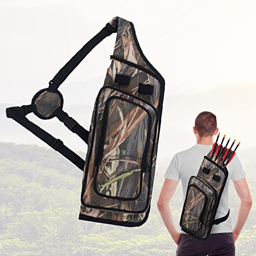 Jagdpfeil Köcher Taschenhalter - 600D-Bogenschießen-Rückenköcher-Schultertasche zum Aufhängen im Herbst für Outdoor-Schießen und Zielübungen, kann 8–10 Pfeile aufnehmen