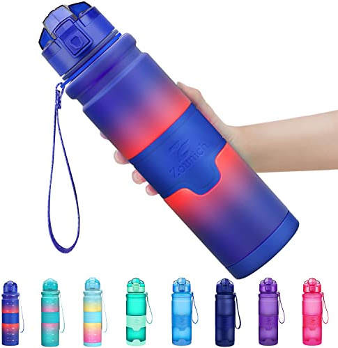ZOUNICH Bottiglia d'acqua sportiva palestra borraccia senza BPA in plastica tritan 1l/500ml/bottiglie bambini, sport,scuola,bici,Viaggio, trekking, a prova di perdite borracce, un clic aperto