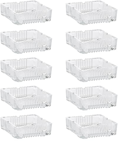 10x Glas Aschenbecher eckig 10 x 10 cm Tisch Ascher Glasaschenbecher Tischaschenbecher