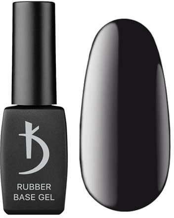 Kodi Professional Rubber Base Semipermanente - Nero - 8ml - Smalto Unghie Gel - Rubber Base Gel - Black - Base Coat resistente - facile da applicare e rimuovere