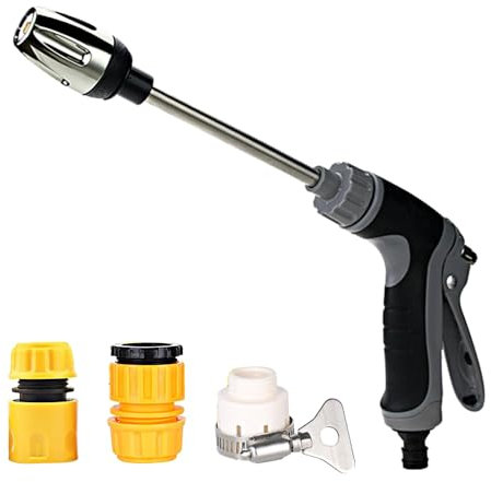 Limpiador de alta presión, pistola de lavado de alta presión portátil pistola de chorro de agua eléctrica antideslizante con 3 conectores para jardín, hogar, lavado de coche y animales domésticos