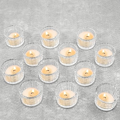 Lot de 12 photophores en verre transparent Lre Co. pour décoration de maison et événements, cadeau