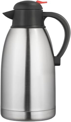 SDMAX Stainless Steel Coffee Pot, Double Walled Vacuum Insulated, Thermos for Hot & Cold Beverages, Coffee Carafes, Leakproof Lid, Ergonomic Design, 3 Liters