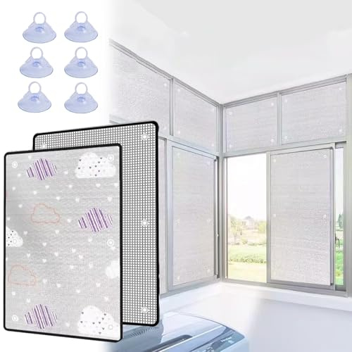 Película Anti-Calor Reflectante Aluminio 9mm Láminas Protección Solar Vinilos para Privacidad para Ventana, Bloqueo De Luz, Oscurecimiento De Habitación para Dormir De Día(Blanca,30x30cm)
