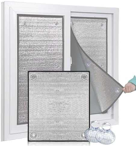 Aislante Calor Ventanas 9mm, Lamina Solar Ventana LáMina De Aluminio, Oscurecer Ventanas Cortinas Opacas, Ahorro De EnergíA Y ProteccióN del Medio Ambiente(40x40/102x102cm)