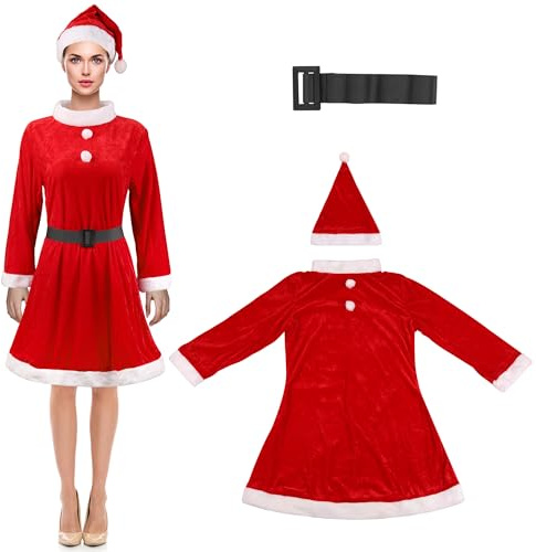 WedDecor maskeraddräkt jul – perfekt för jul maskeraddräkt, fest och högtidsfirande semester outfit för festsäsongen, köpcentrum, tomte, kontorsfest eller julaftonskostym