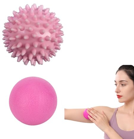 BIVYAX Palline Massaggio 6cm Set 2 pezzi,Palle Lacrosse per Triggerpoint diversi gradi di durezz,Attrezzo per Massaggio Profondo dei Tessuti Allevia la Tensione Muscolare,Decontratturanti per Schiena