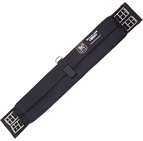 Barefoot Sattelgurt Stretch & Breath 65 cm – elastischer Kurzgurt – atmungsaktiv & waschbar – weich gepolstert aus reißfestem Nylon – 2 Ringe pro Seite