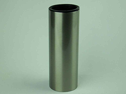 designgrab Grabvase Tube aus Edelstahl – 20×6,5 cm, zylindrisch, rostfrei, mit Ablaufloch, witterungsbeständig