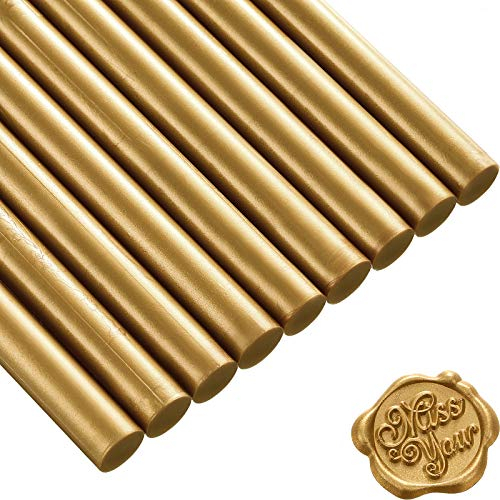 11 mm 15 Stücke Klebe Pistole Siegellack Wachs Sticks für Retro Vintage Wachs Siegel und Brief (Bronze)