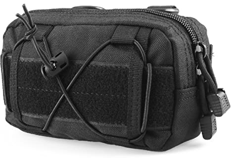 TRIWONDER Taktische Hüfttaschen, Molle Tasche, Militär Gürteltasche Beutel Handytasche für Camping Wandern Reise (Schwarz)