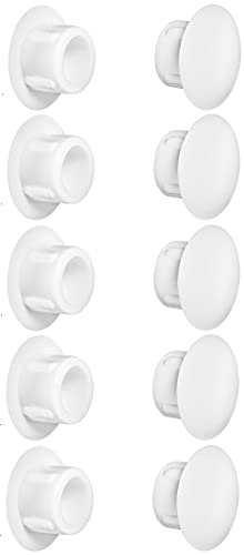 cyclingcolors 10x cache trou bouchon plastique 5mm à 35mm capuchon protection vis blanc noir gris marron meuble table chaise mur (Øtrou 10mm/Blanc RAL 9010)