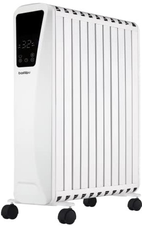 Bastilipo - Radiatore fluido effetto camino, display digitale, 2500W, 11 elementi, Fenix2-2500