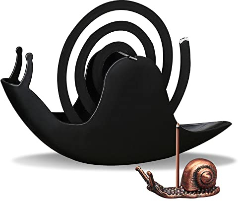 Lumaca porta zampirone metallo, portazampirone da esterno porta spirale antizanzare Spirale porta incenso metallo Raccoglitore di cenere di incenso con supporto per bastoncini di incenso di lumaca