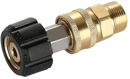 VergilSon Pressure Washer Couplers, M22-14 Pressure Washer Hose Adapter Set, Female Metric M22 to 1/4 Inch Male Fitting Universal Quick Connect Kit