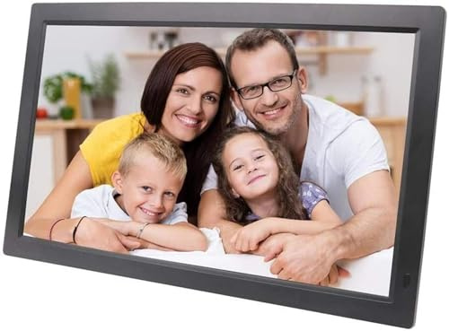 Digital bildram, digital fotoram 1 366 x 768 högupplöst full IPS-skärm 18,5 tums digitala bildramar klocka festival bästa presenten till din jul