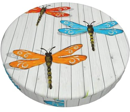 ESASAM Dragonfly Fence Print Round Bar Chair Cushion Cover Easy Install And Clean, Perfect For Kitchen/Bar Stools And Office/Dining Chairs