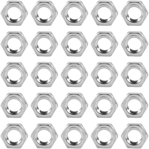 50 pièces Ecrou M6 (DIN 934 / ISO 4032), Ecrous Hexagonal en Acier inoxydable, Écrous Hexagonaux Pour Vis Boulons et Écrous, Écrous Hexagonaux pour Vis,Contre Écrous à filetage Métrique