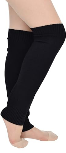 TeeYee Damen Stulpen Beinwärmer Winter Beinstulpen Strumpf Winterstiefelmanschetten für Frauen Mädchen Yoga Custume den Außeneinsatz Schwarz