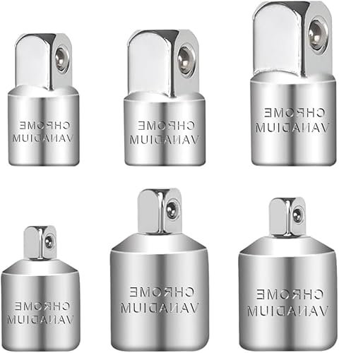 Stecknuss Adapter, Stecknuss-Adapter für Ratschen,3/8 auf 1/4, 1/4 auf 3/8, 1/2 auf 3/8, 3/8 auf 1/2, 1/4 auf 1/2, 1/2 auf 1/4 für Nuss Knarren Steckschlüsseln(6 Stück)