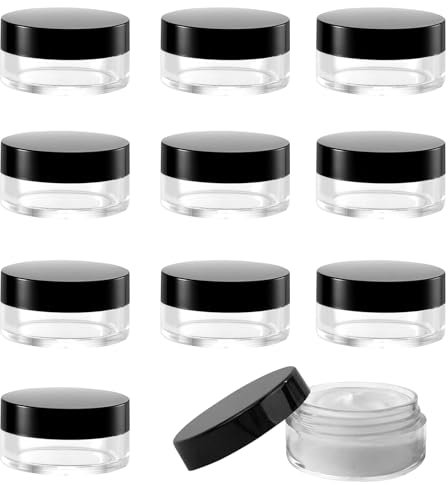 keyxer Lot de 10 boîtes à cosmétiques de 10 ml, petites boîtes avec couvercle en plastique,pots de crème de cosmétiques en réutilisable plastique, pot vide cosmétiques, pot creme vide