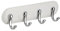 iDesign AFFIXX Self-Adhesive Key Holder with 4 Hooks, Small Plastic Key Hooks for Wall, White
