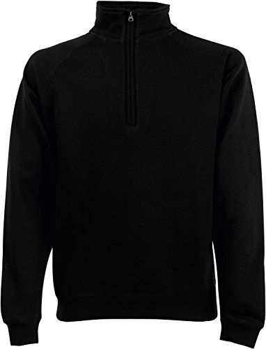 Fruit of the loom Herren Zip Neck Sweat Sweatshirt, Schwarz (Black 101), X-Large