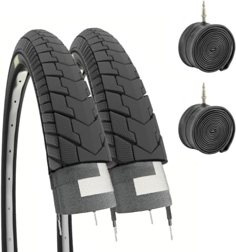 2 COPERTONI 26 X 1 3/8 (37-590) + CAMERE D’ARIA PNEUMATICI NERI X CITY BIKE STRADALE ADULTO VINTAGE