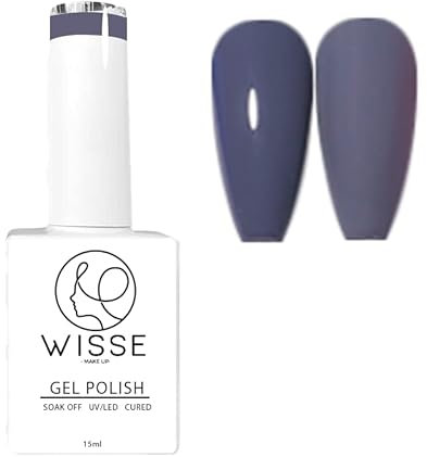Wisse Make up Gel Nail Polish, UV/LED Soak-Off Nail Art Manicure Pedicure for Professional, Salon & Home Use - Long Lasting & Easy to Apply, 30 Colours - Smoked Grey