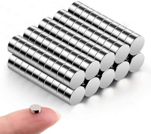 Koboko 80 Stück Neodym Magnete, 5x1mm Mini Magnete, Silber, Rechteckig, Stark, Basteln, Whiteboard, Pinnwand, Magnettafel Bänder