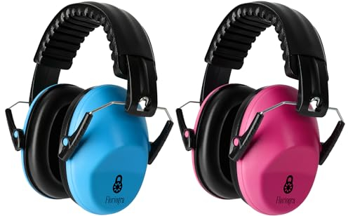 Floriogra 2 Paquets Casque Anti Bruit Enfant, Casque Pliable Réglable Confortable, avec Une Atténuation de SNR 28dB, Garcon et Fille Âge 3-16 Years,Casque Anti-Bruit pour Milieu Bruyant ou Stressant