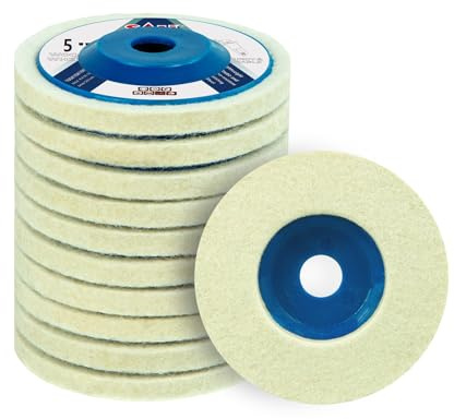 SALI 10 unidades de discos de pulido angulares de lana de 125 mm, accesorio de pulido, amoladora angular, disco flexible, disco de pulido, herramienta para vidrio, cerámica, plástico, coche