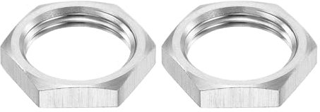 QUARKZMAN Écrou de Blocage Mince Hexagonal pour Raccord de Tuyau G3/8, Fixation Femelle pour Plomberie, en Acier Inoxydable 304, Lot de 2 Pièces