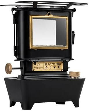 Thous Winds Petroleum Laterne Outdoor, Camping Heizung Petroleum Schwarz, Tragbarer Kaminofen, “Feuertanz” Mehrere Kerosin Laterne Ofen für Außenbeleuchtung, Erwärmung, Kochen, Grillen