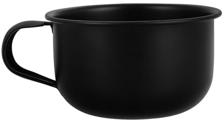 Mipcase Cuenco para Jabón de Afeitar Negro con Asa, Tazón Pequeño para Espuma de Afeitar para Hombre, Contenedor Ligero y Duradero, Accesorio de Afeitado Adecuado para Viaje y Cuidado